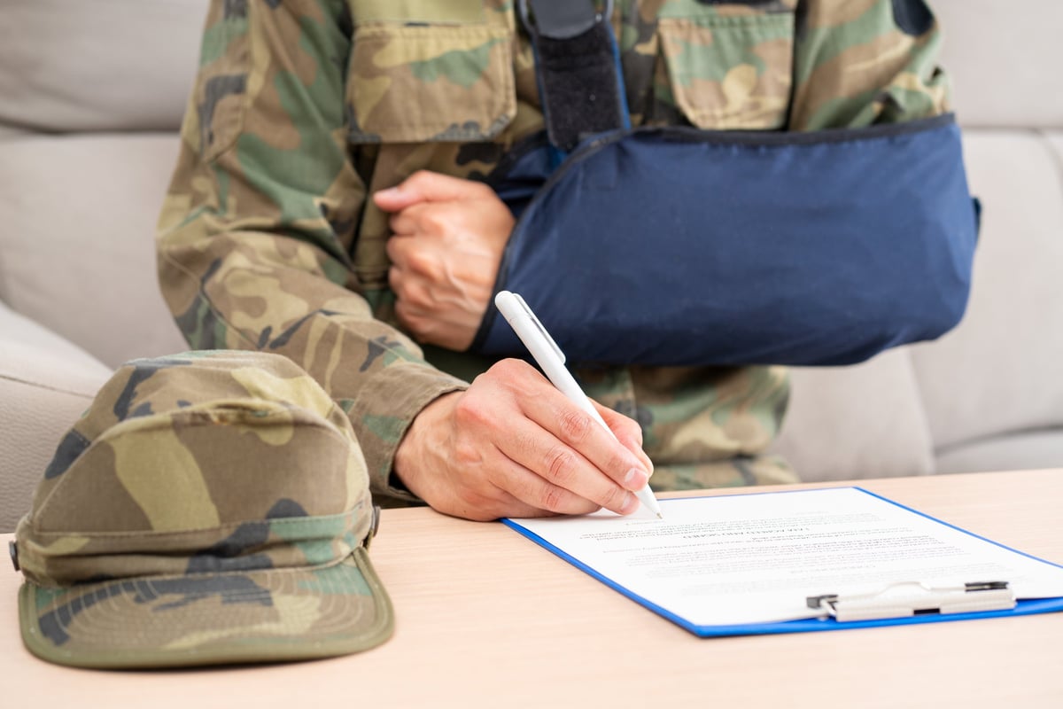 Veteran receiving healthcare support