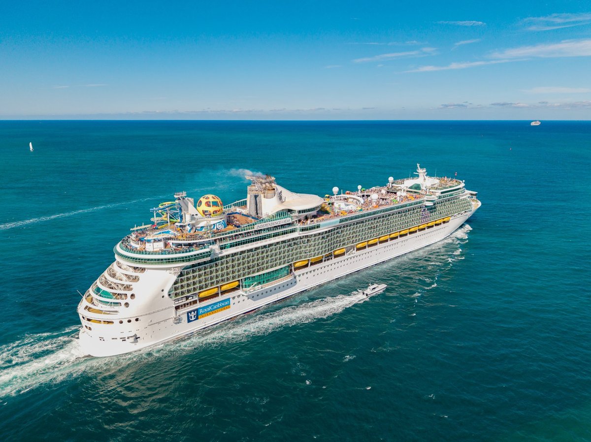 Cruise ship voyage at sunset, veteran vacation deals